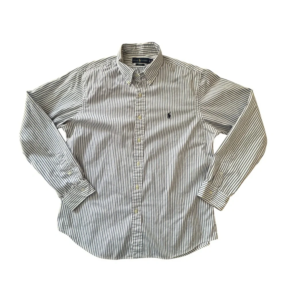 Ralph Lauren Blue White Stripe Slim Fit Men’s Shirt XL